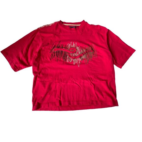 Vintage 1990s Coogi Embroidered T Shirt Cropped Boxy Red XL GUC - Picture 4 of 12
